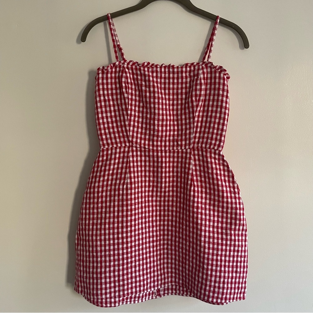 RED CHECKER LINEN MINI